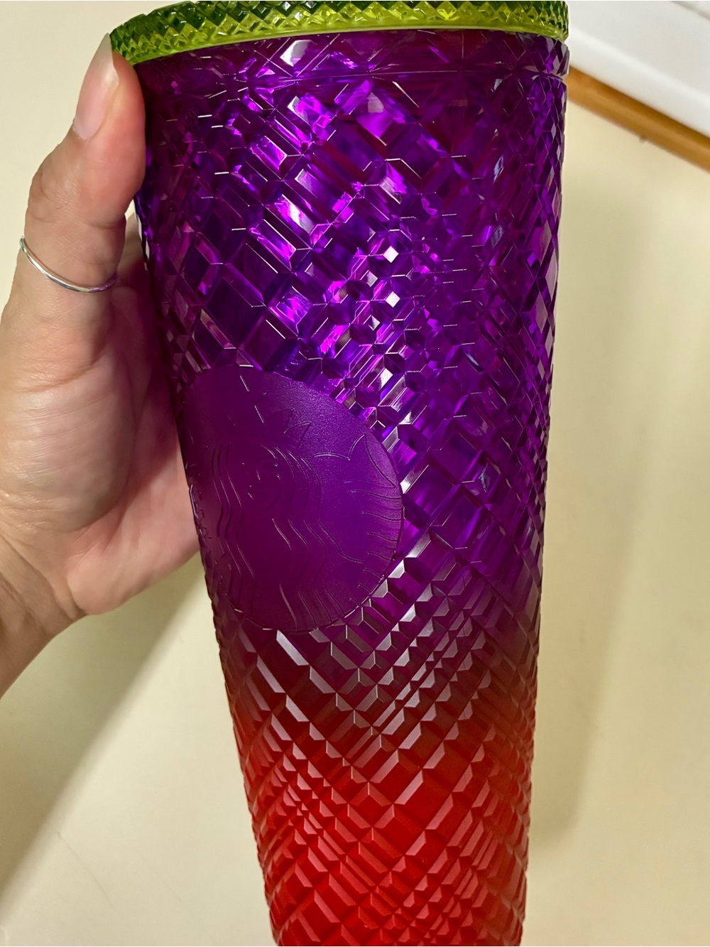 Starbucks She x This ombré purple red jeweled tumbler green top w black white 24 - Picture 5 of 7
